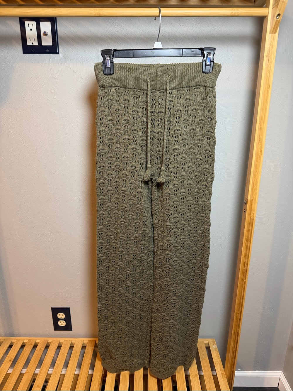Aerie olive crochet swim coverup